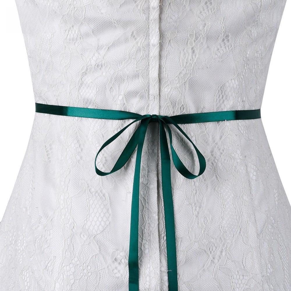 Ribbons Wedding Sash with Rhinestone Imitation Pearl 839584357990 - COCOMELODY