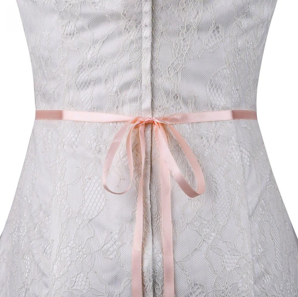 Ribbons Wedding Sash with Rhinestone Imitation Pearl 839584357990 - COCOMELODY