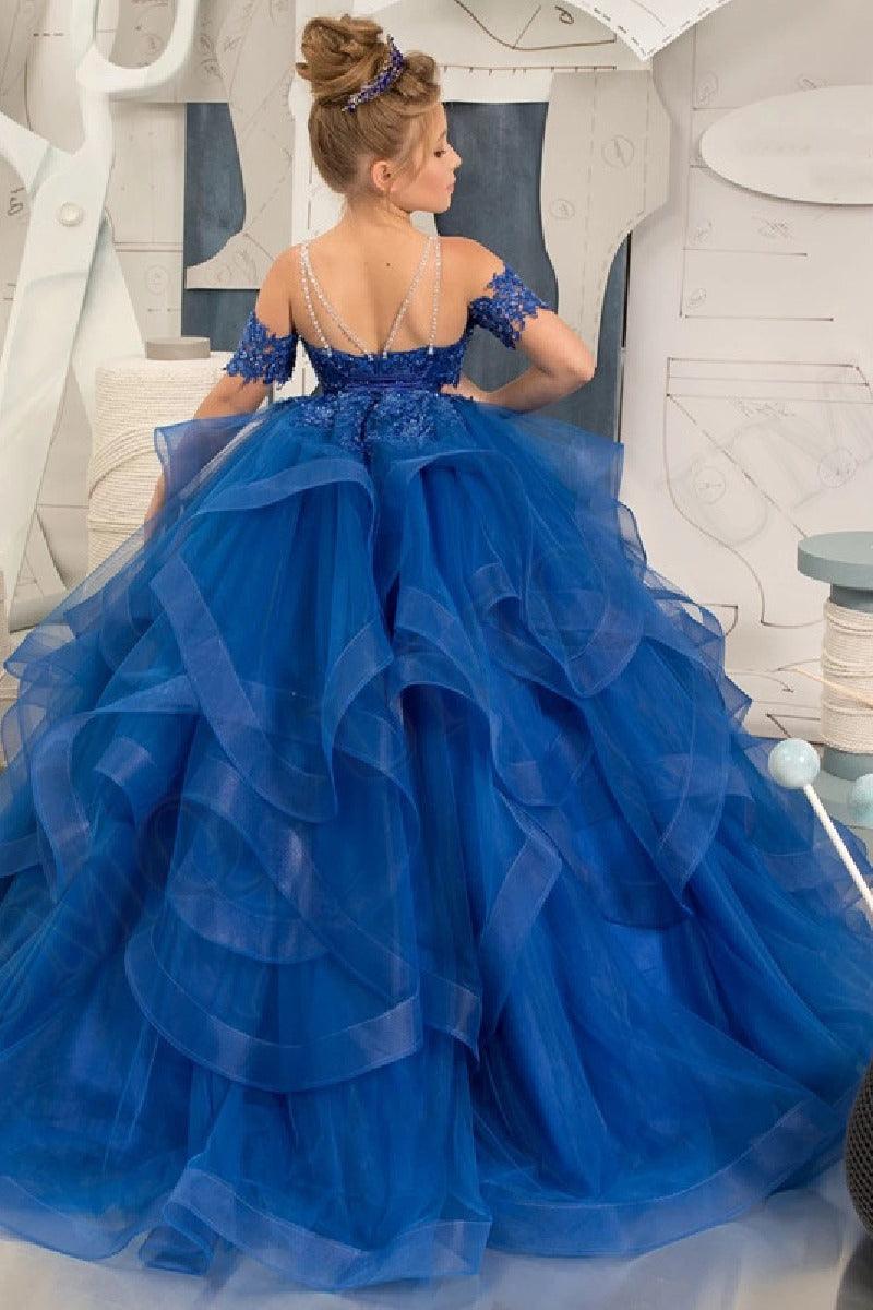 Ball Gown Floor Length Tulle Lace Flower Girl Dress 687176148616 - COCOMELODY