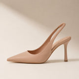 Pointed Toe Slingback Pumps Ankle Strap Elegant Heel Shoes 1025693605260