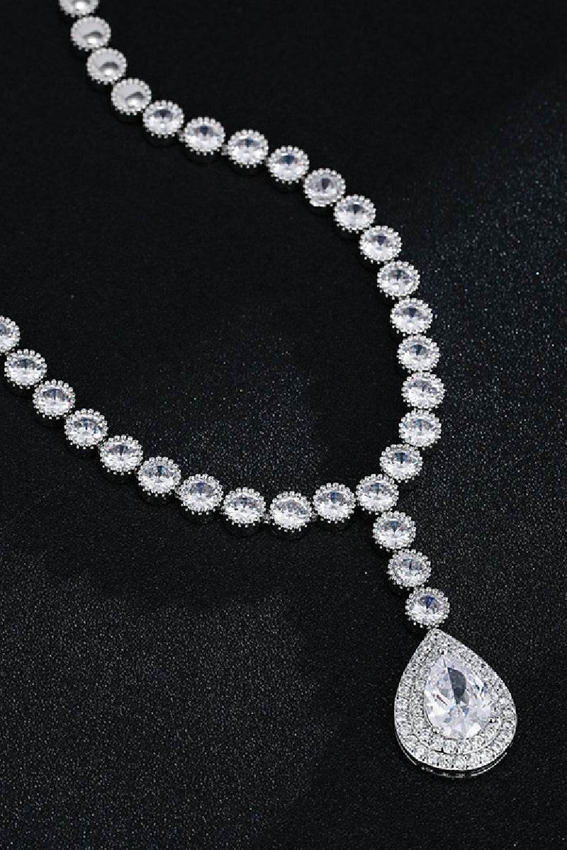 Gorgeous Zircon Earrings/Necklace Jewelry Sets (Set of 2) 702764815986 - COCOMELODY