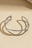 Minimalist Twisted Open Cuff Bracelet Gold Silver Two Tone Wrist Jewelry 1009948316291
