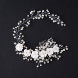 Bridal headwear Handmade flower comb Princess hair comb Wedding headwear hair accessories 573142301694 - COCOMELODY