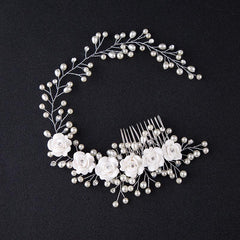 Bridal headwear Handmade flower comb Princess hair comb Wedding headwear hair accessories 573142301694 - COCOMELODY