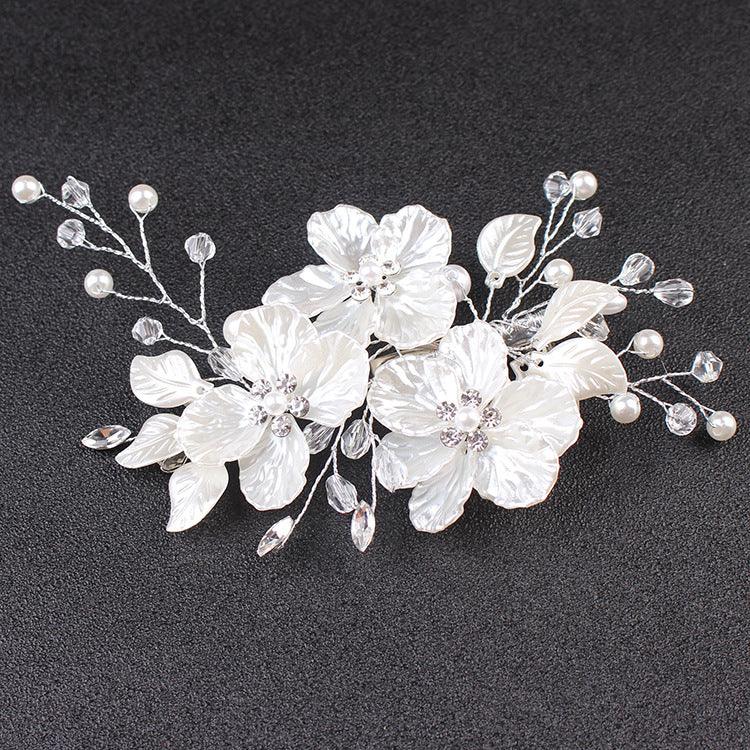 Handcrafted crystal Pearl Headwear Hairpin for wedding accessories 573589507863 - COCOMELODY
