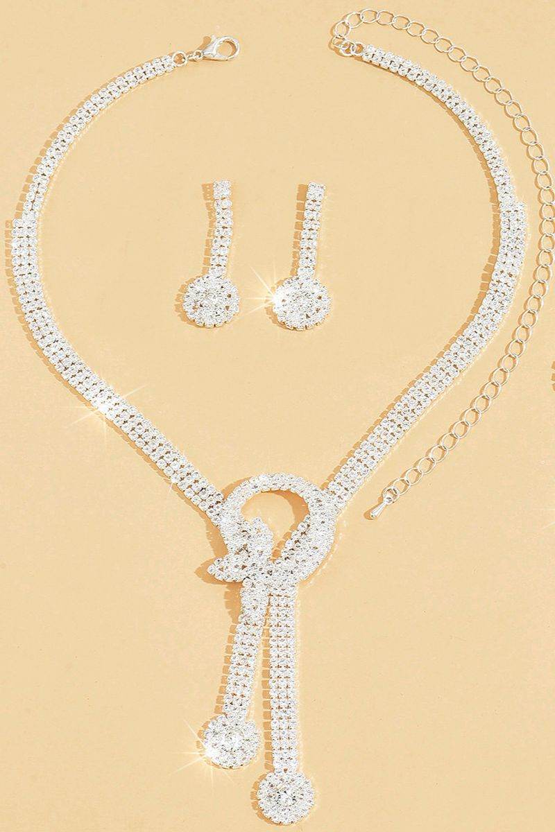 Gorgeous Zircon Earrings/Necklace Jewelry Sets (Set of 3) 912880691069 - COCOMELODY