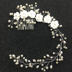 Bridal headwear Handmade flower comb Princess hair comb Wedding headwear hair accessories 573142301694 - COCOMELODY