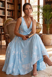 A-Line Tea Length Wedding Guest Dress 936977177647