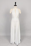 Halter Floor Length Chiffon Wedding Jumpsuit 938528175857