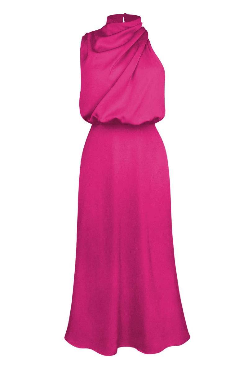 Sheath-Column Midi Forged Chiffon Dress 695677395149 - COCOMELODY