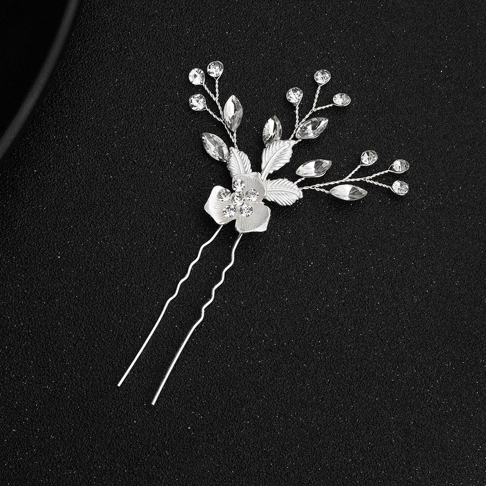 Bridal Headwear Flower Leaf Hair Comb Pin Exquisite hair ornaments Alloy flower Hairpin comb set 566273410210 - COCOMELODY