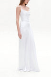Sheath-Column Sweep-Brush Train Silk-Like Little White Dress 100044 - COCOMELODY