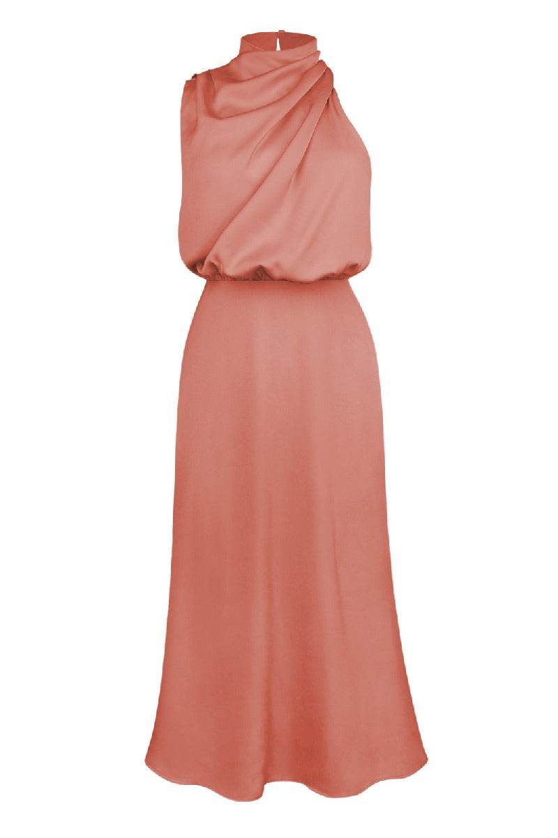 Sheath-Column Midi Forged Chiffon Dress 695677395149 - COCOMELODY