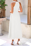 A-Line Tea Length Chiffon Little White Dress 100031 - COCOMELODY