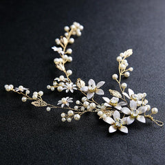 Gold handmade bridal headdress Hair accessories Beaded dress accessories 583345967079 - COCOMELODY
