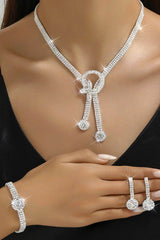 Gorgeous Zircon Earrings/Necklace Jewelry Sets (Set of 3) 912880691069 - COCOMELODY