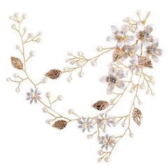 Gold handmade bridal headdress Hair accessories Beaded dress accessories 583345967079 - COCOMELODY