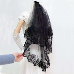 Black lace veil 583460859475 - COCOMELODY