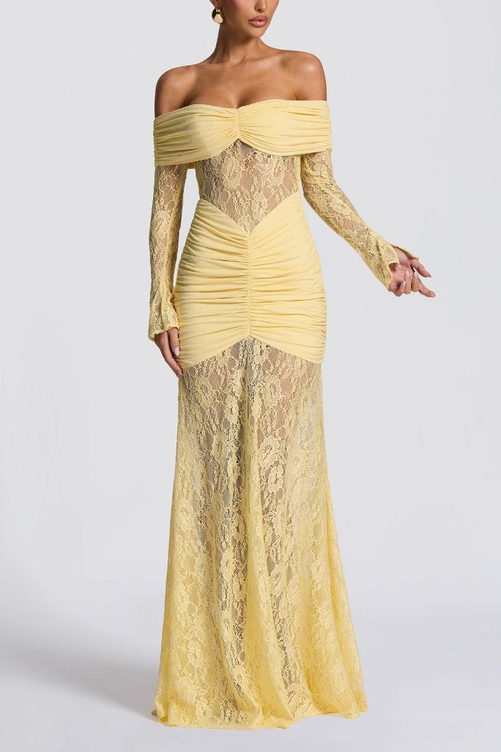Sheath Column Maxi Lace Formal Evening Dresses 956035458261