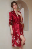 Hand-painted Floral Print Long Women's Robe-Set 659708207947 - COCOMELODY