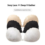 Breast patch female wedding dress with lace breast patch to hold up small chest display large breathable bra invisible underwear 810018057394 - COCOMELODY