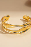 Minimalist Twisted Open Cuff Bracelet Gold Silver Two Tone Wrist Jewelry 1009948316291
