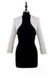 Fashion Ivory Satin Long Sleeve Wedding Jacket AC4009 - COCOMELODY
