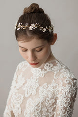 Alloy Headbands with Imitation Pearl and Crystals AH18013 - COCOMELODY