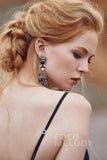 Fashion Zircon Wedding Earrings with Jewel Beading HG18019 - COCOMELODY