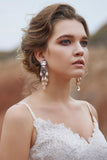 Fashion Zircon Wedding Earrings with Jewel Beading HG18018 - COCOMELODY
