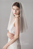 Elegant Two-tier Cut Edge Tulle Elbow Veils AV18035 - COCOMELODY