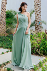 A-Line Floor Length Chiffon Bridesmaid Dress CB0707 - COCOMELODY