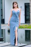 Sheath-Column Floor Length Chiffon Bridesmaid Dress CB0711 - COCOMELODY