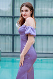 Sheath-Column Floor Length Luxe Satin Bridesmaid Dress CB0712 - COCOMELODY