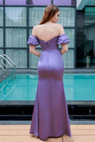 Sheath-Column Floor Length Luxe Satin Bridesmaid Dress CB0712 - COCOMELODY