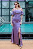 Sheath-Column Floor Length Luxe Satin Bridesmaid Dress CB0712 - COCOMELODY