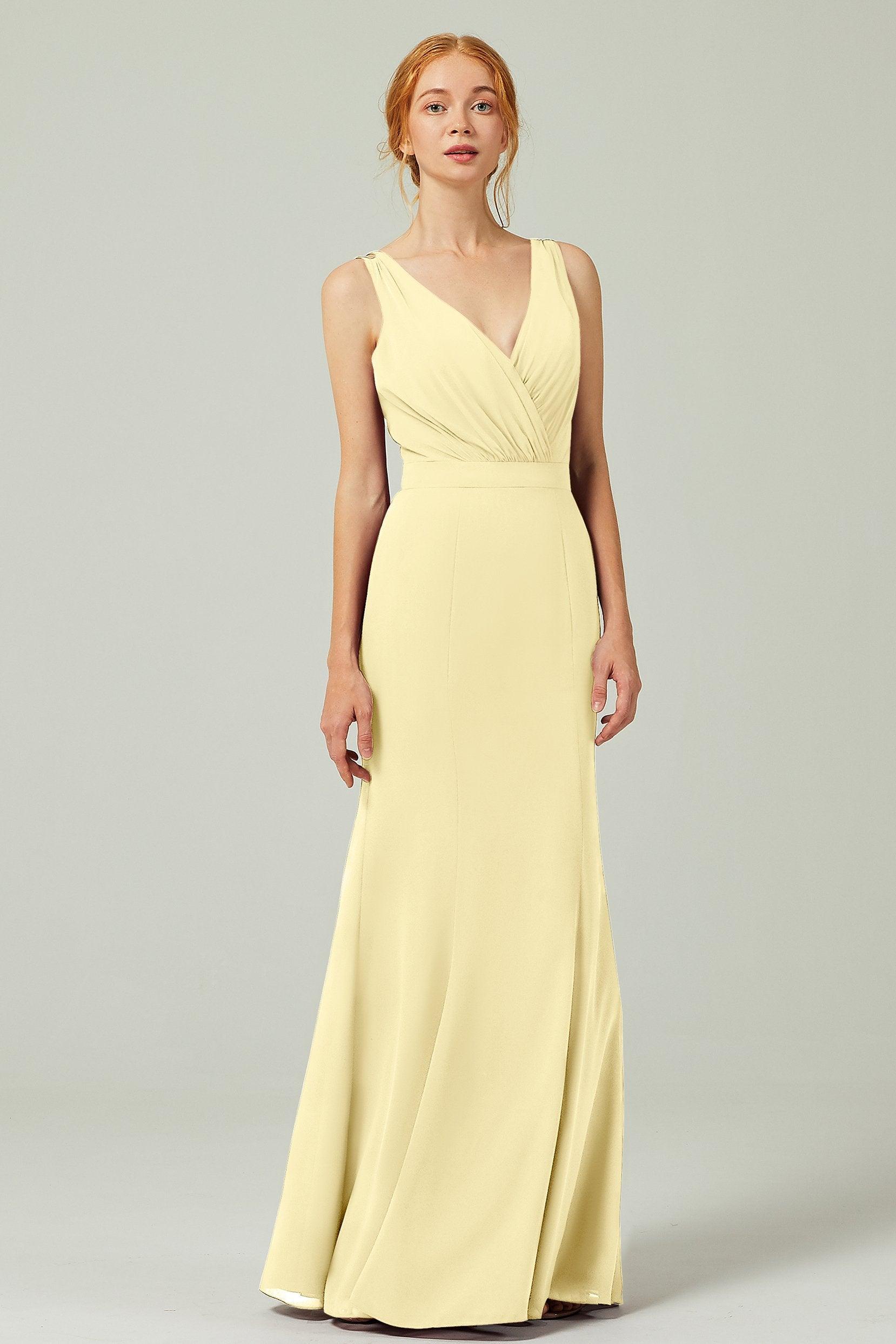 Sheath-Column Floor Length Chiffon Bridesmaid Dress CB0291 - COCOMELODY