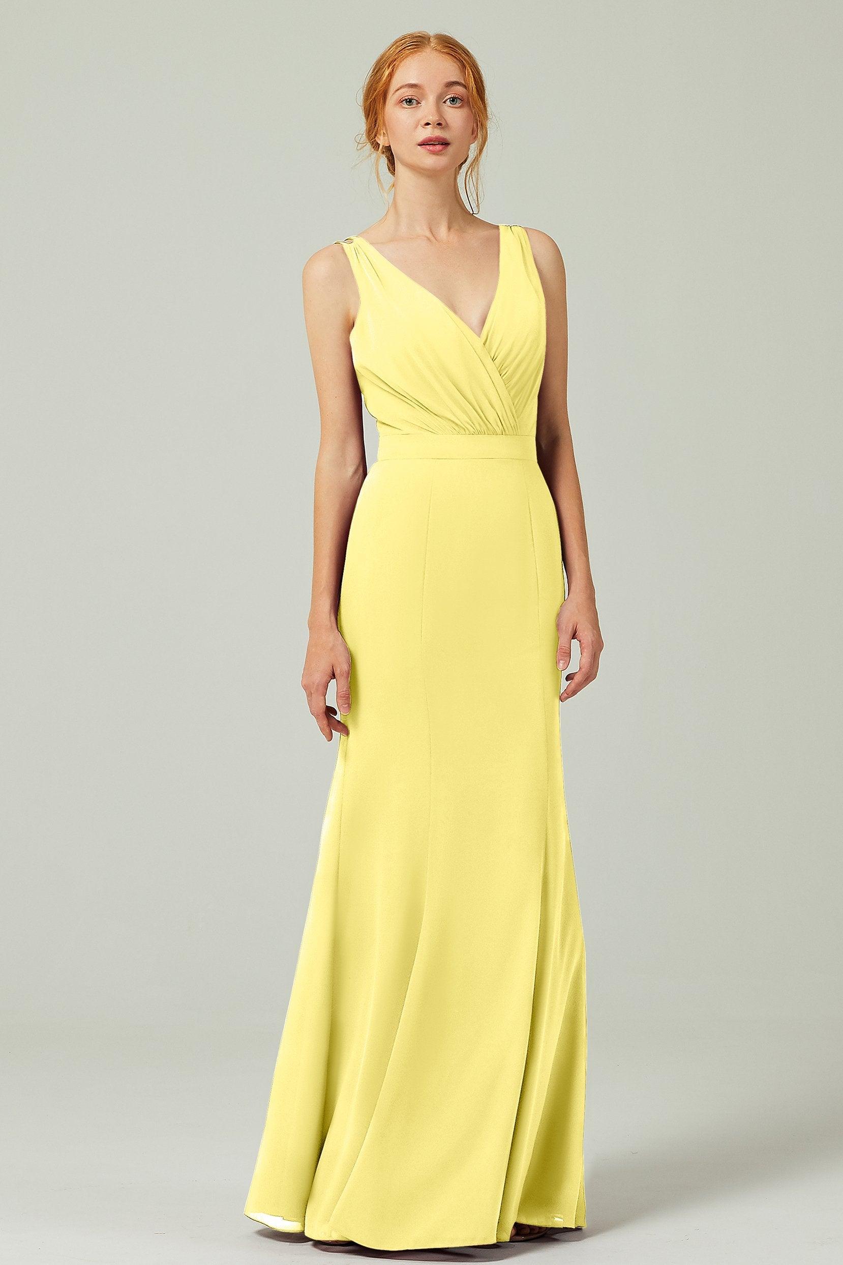 Sheath-Column Floor Length Chiffon Bridesmaid Dress CB0291 - COCOMELODY
