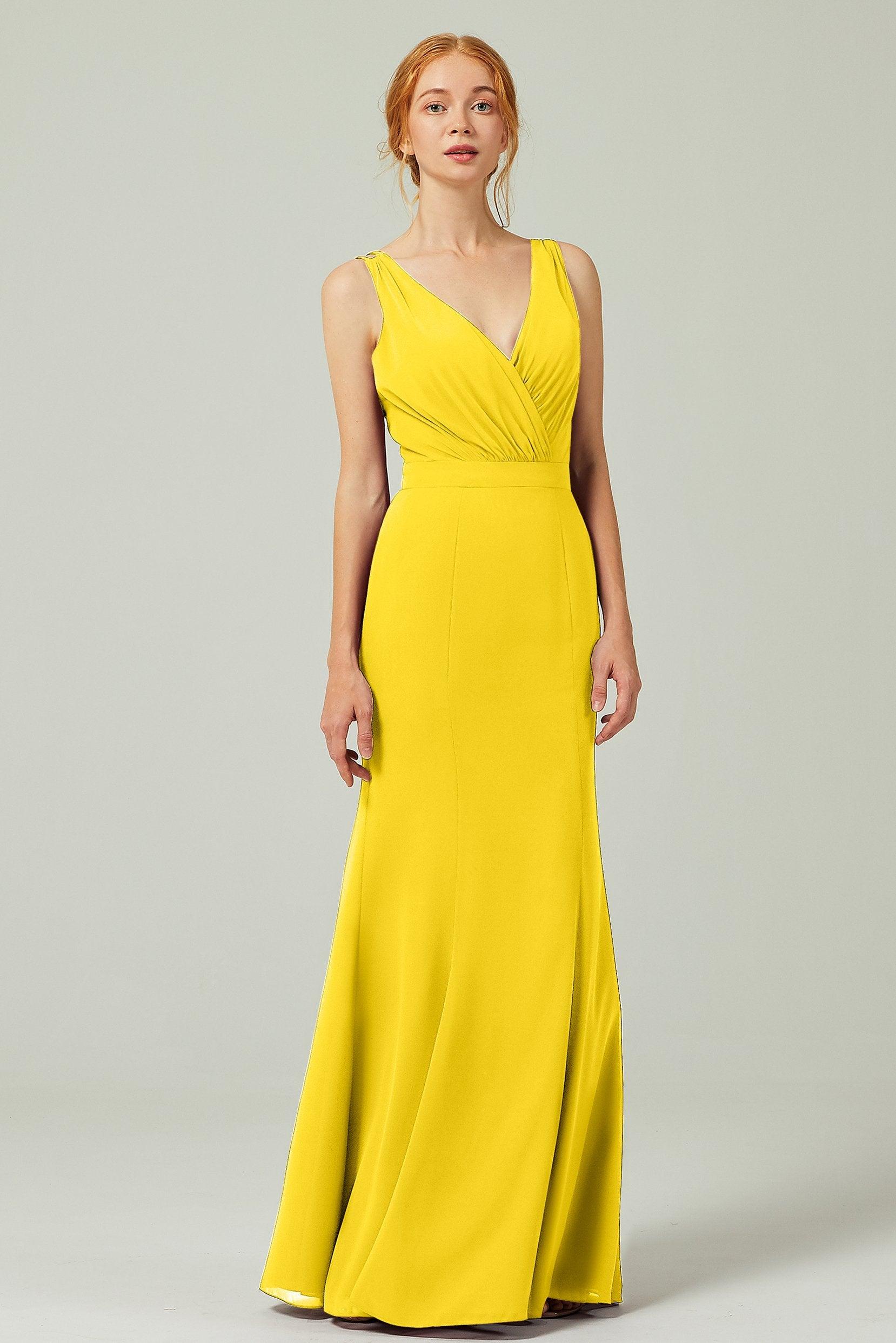 Sheath-Column Floor Length Chiffon Bridesmaid Dress CB0291 - COCOMELODY