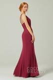 Sheath-Column Floor Length Chiffon Bridesmaid Dress CB0291 - COCOMELODY