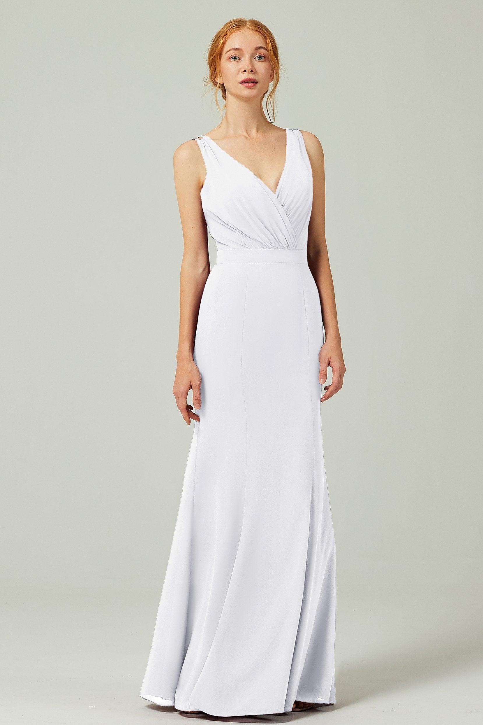 Sheath-Column Floor Length Chiffon Bridesmaid Dress CB0291 - COCOMELODY