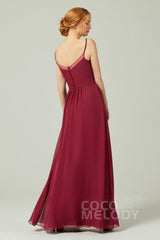 A-Line Floor Length Chiffon Bridesmaid Dress CB0293 - COCOMELODY