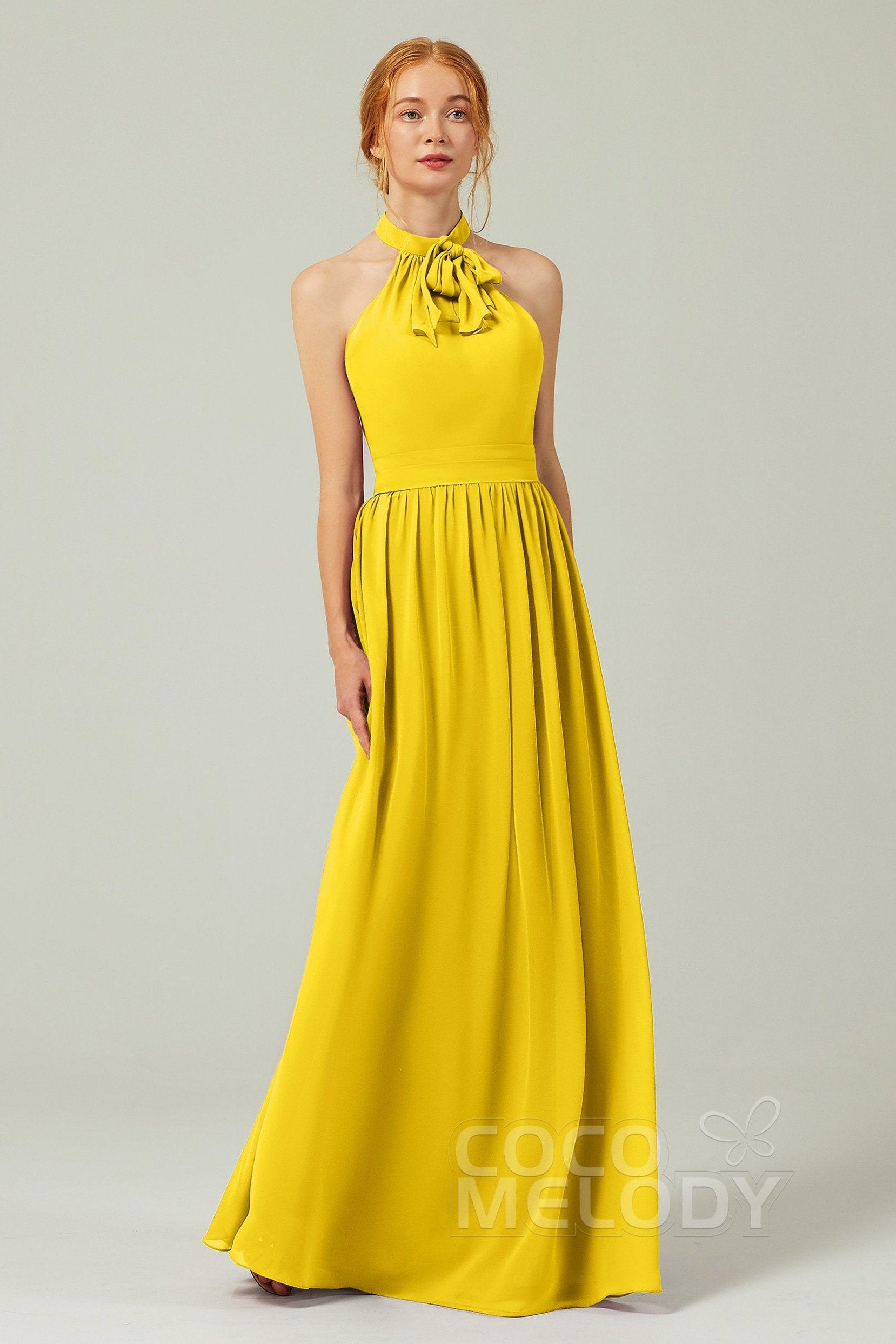 A-Line Floor Length Chiffon Bridesmaid Dress CB0295 - COCOMELODY