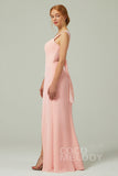 Sheath-Column Floor Length Chiffon Bridesmaid Dress CB0305 - COCOMELODY