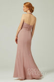 Sheath-Column Floor Length Chiffon Bridesmaid Dress CB0306 - COCOMELODY