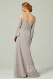 A-Line Floor Length Chiffon Bridesmaid Dress CB0307 - COCOMELODY