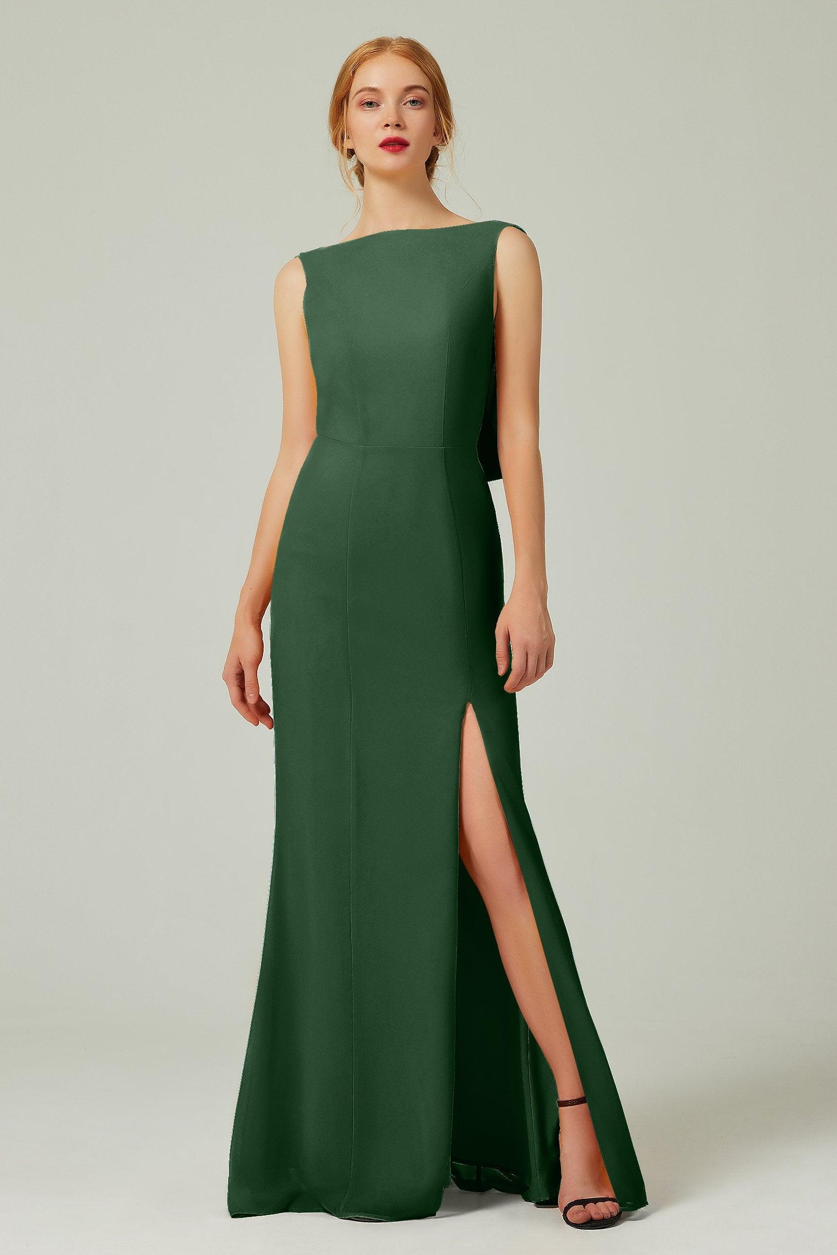 Sheath-Column Sweep-Brush Chiffon Bridesmaid Dress Formal Dresses CB0310PS - COCOMELODY