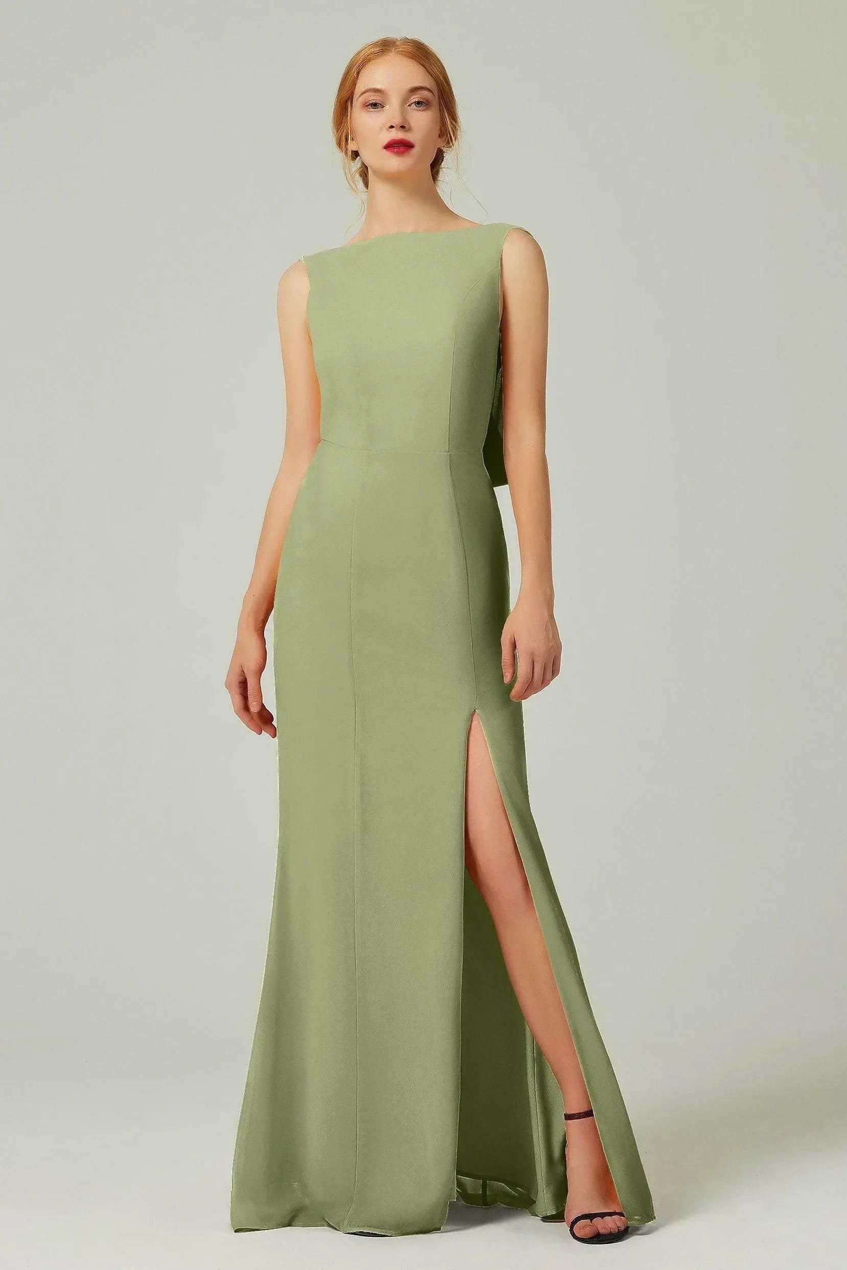 Sheath-Column Sweep-Brush Chiffon Dresses CB0310CS - COCOMELODY