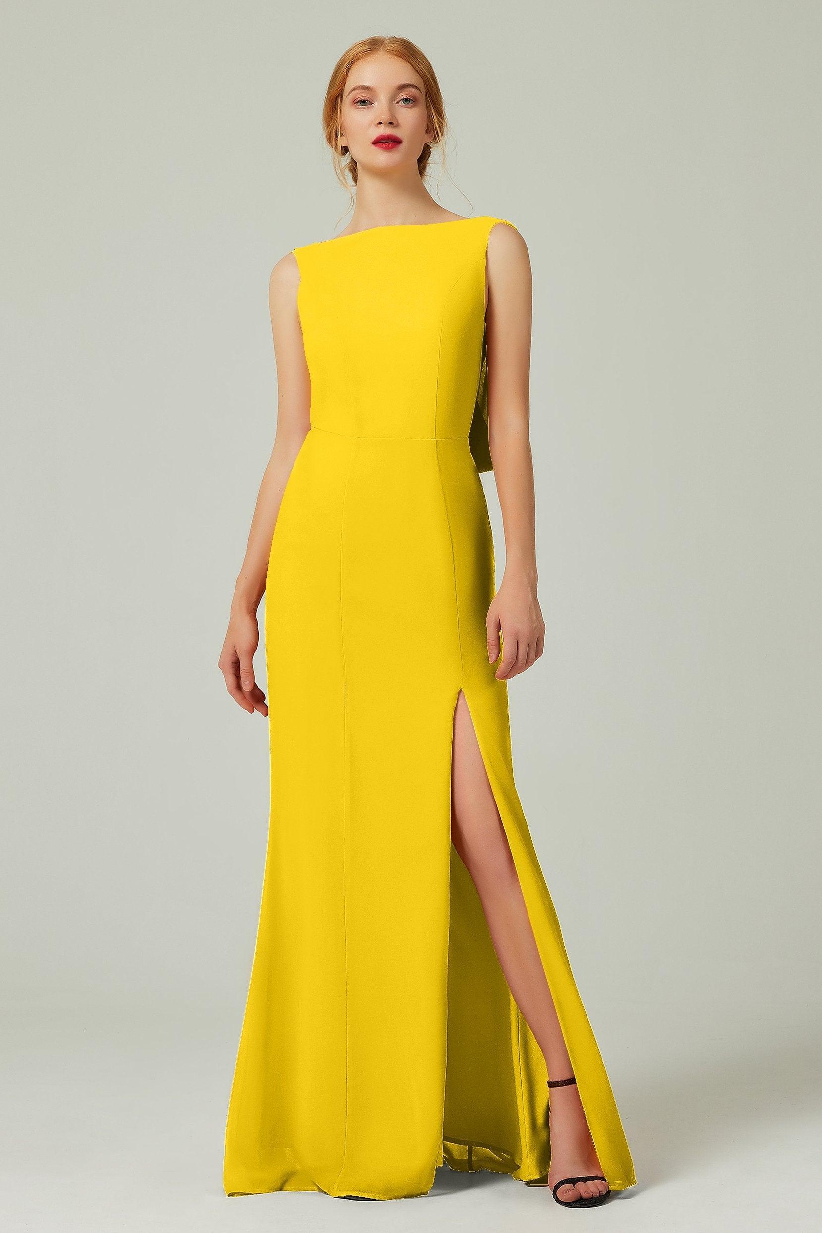 Sheath-Column Sweep-Brush Chiffon Bridesmaid Dress Formal Dresses CB0310PS - COCOMELODY