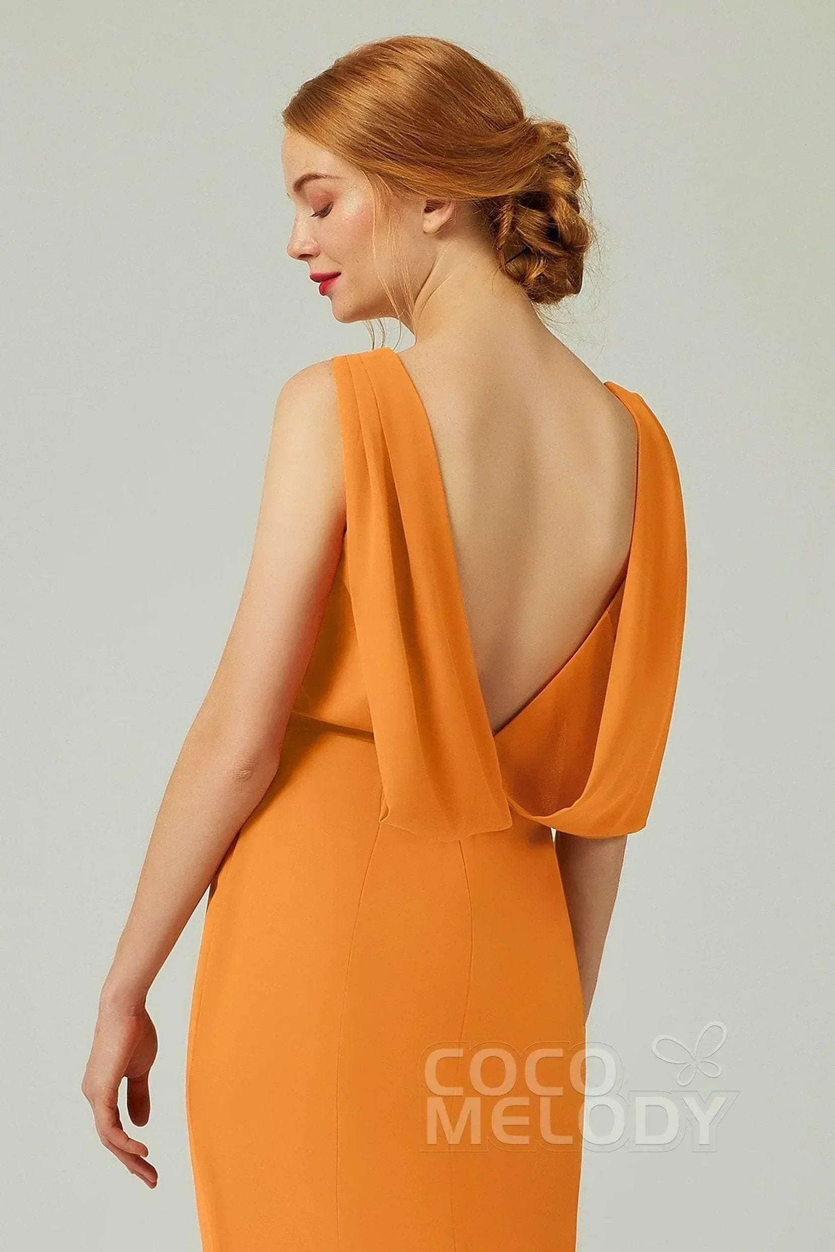 Sheath-Column Sweep-Brush Chiffon Dresses CB0310CS - COCOMELODY